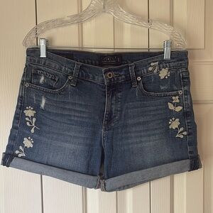 Lucky Brand embroidered denim shorts